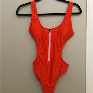 Red orange cut out swimsuit